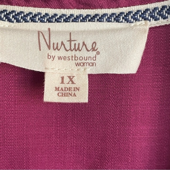 Nurture Purple Button-Down Tiered Dress Babydoll Size 1X NWT - Picture 10 of 11